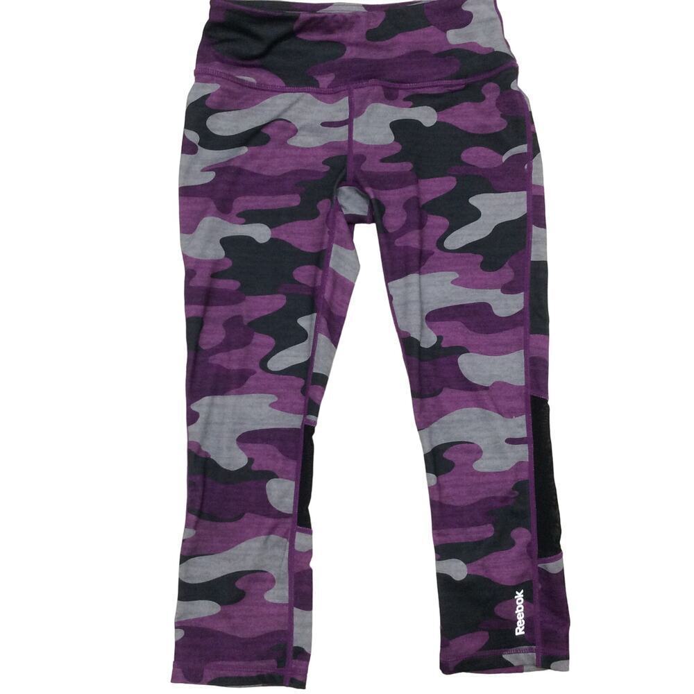 Reebok Activewear leggings Size XS Camo Purple Black
